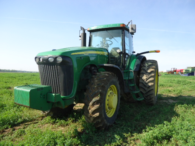 Used farm equipment on the Mid Iowa Equipment lot